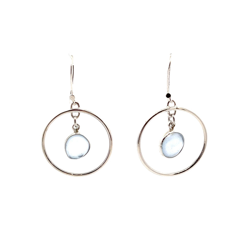 Sterling Silver Beach Glass Earrings