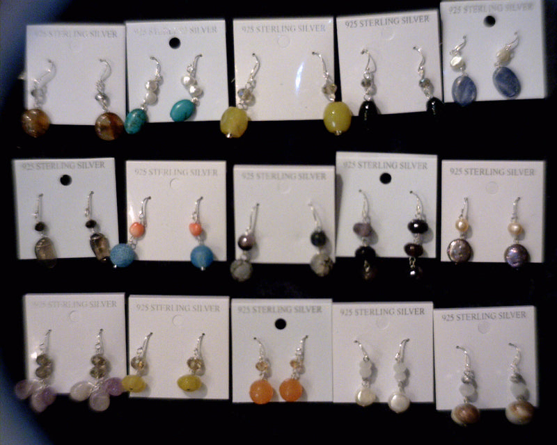 SS GEMSTONE EARRINGS