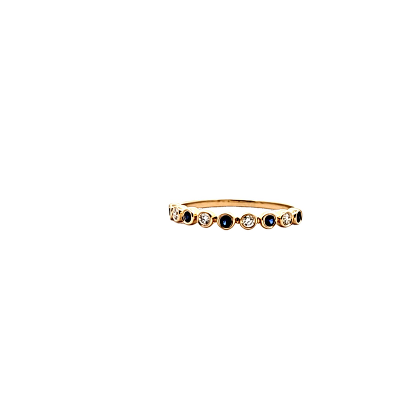 14K YG Sapphire & Diamond Band