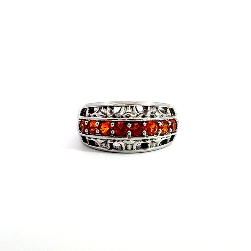 Sterling Silver Spessartite Garnet Ring