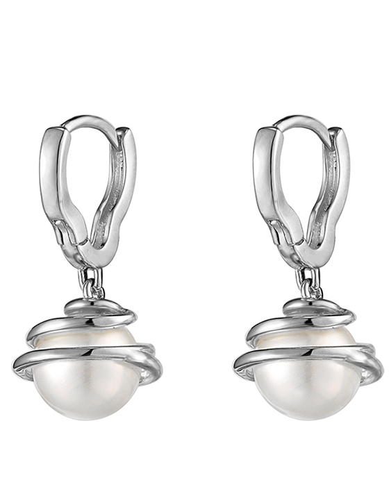SS Pearl Dangle Earrings