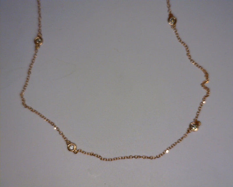 14K RG Diamonds By the Yard necklace