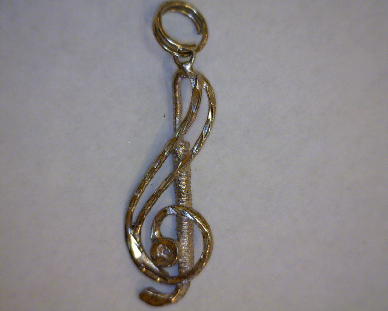 STERLING SILVER MUSIC NOTE CHA