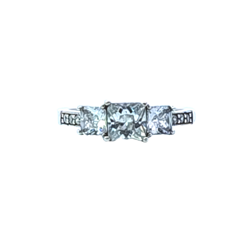 Sterling Silver 3 Stone CZ Ring