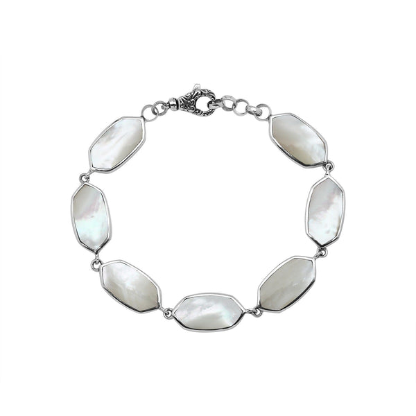 Sterling Silver Bracelet With Mother Of Pearl