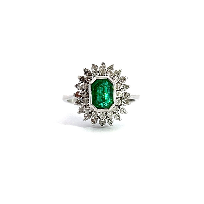 18K WG Emerald & Diamond Ring