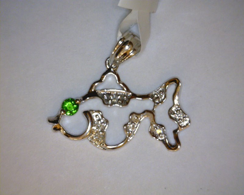 18K WHITE GOLD GARNET/DIAMOND