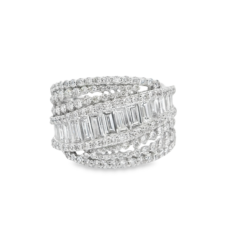 14K WG Wide Diamond Band