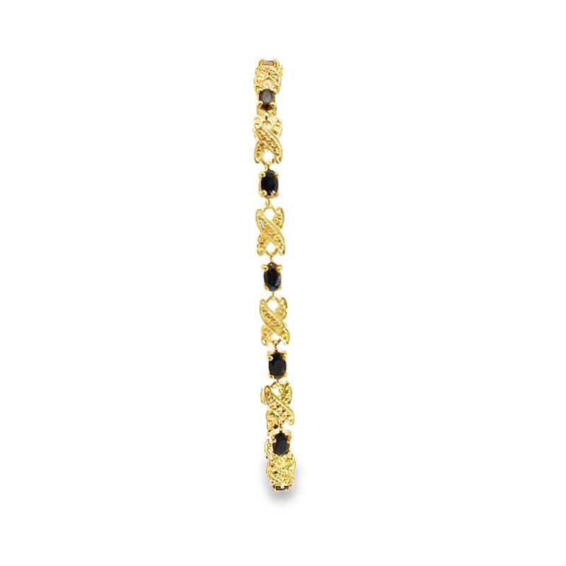 Gold Plated Silver Sapphire Bracelet