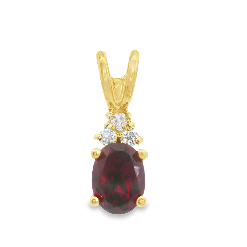 Yellow Gold Plated Lab Grown Ruby Pendant
