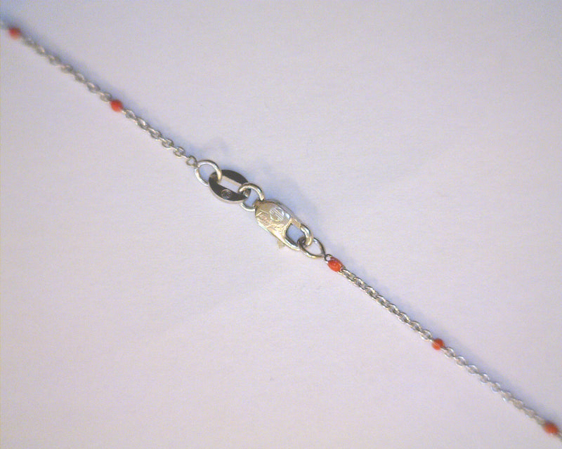 14K WG LINK CHAIN W/ RED ACCEN