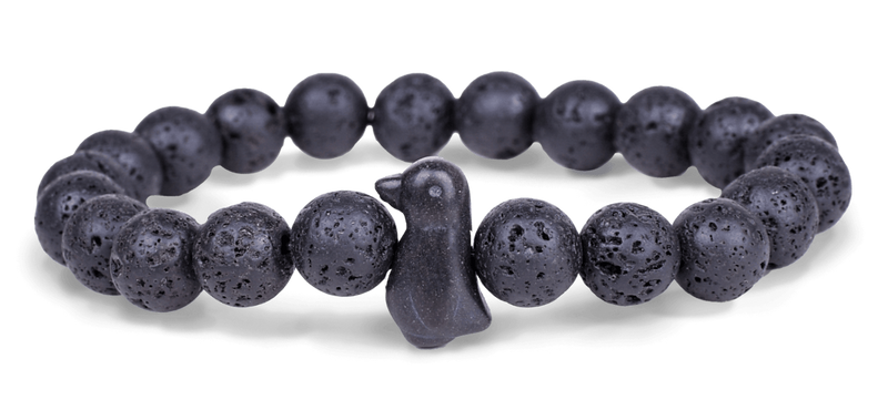 Penguin Bracelet Black Lava Stone