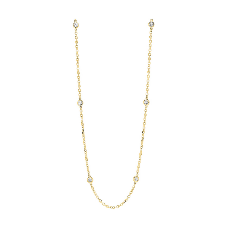 14K White Gold Diamonds By The Yard Necklace
