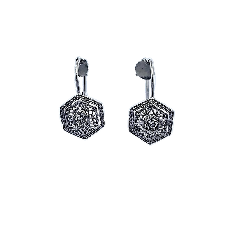 14K WG Vintage Diamond Earrings