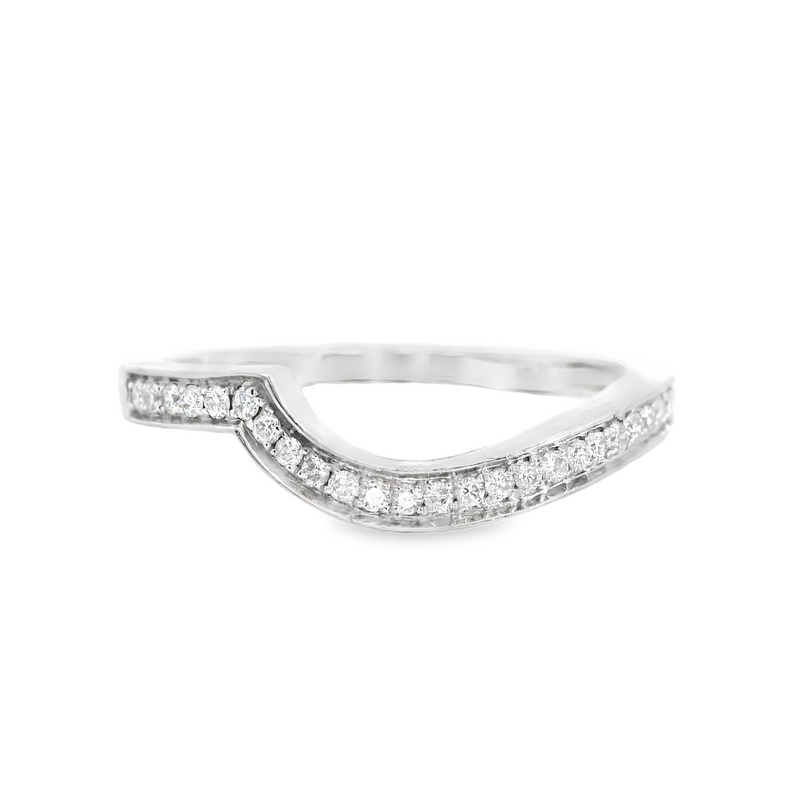 14K WG CURVED DIAMOND BAND