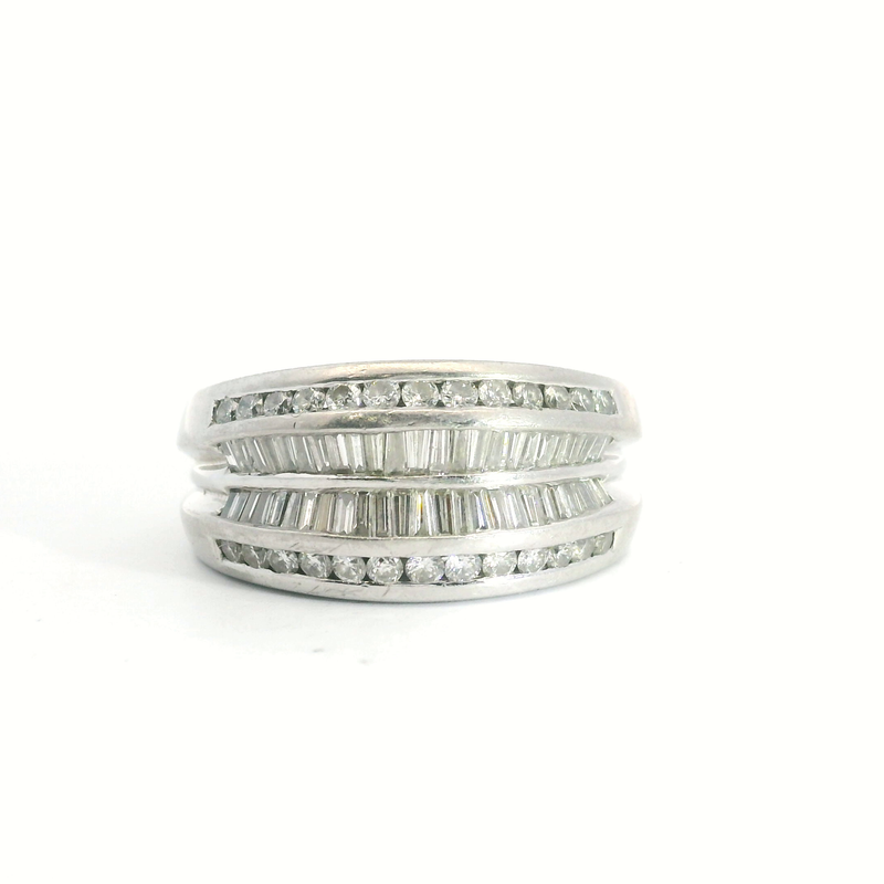 Wide Platinum & Diamond Band