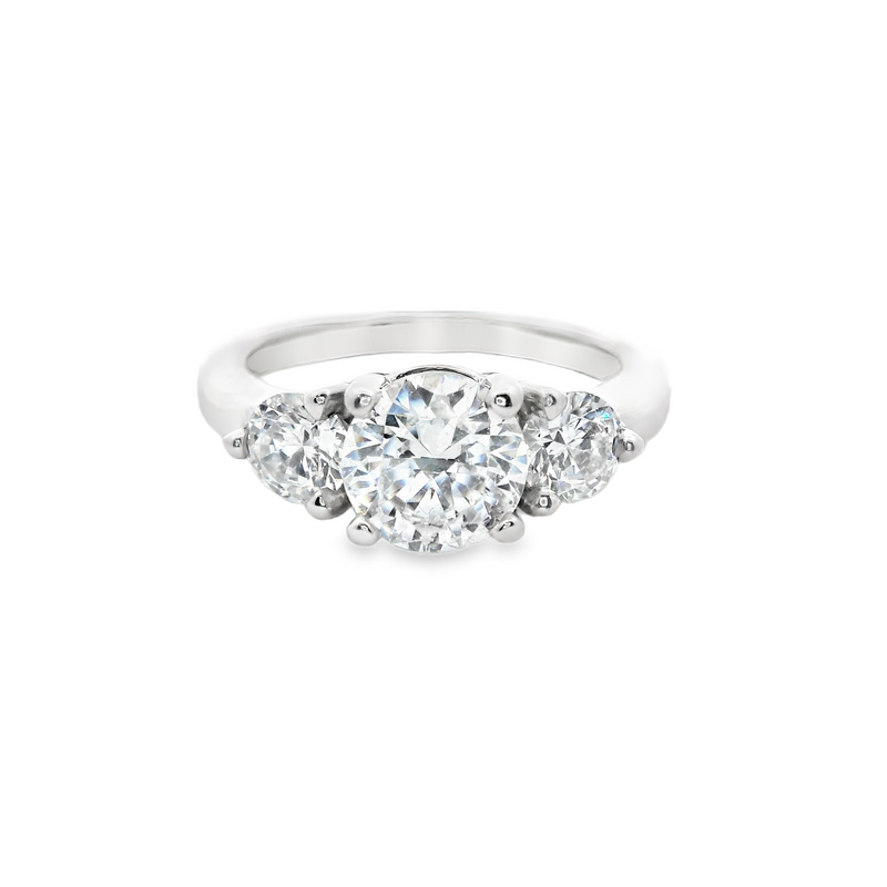 14K WG 3 Stone CZ Ring Size 6.