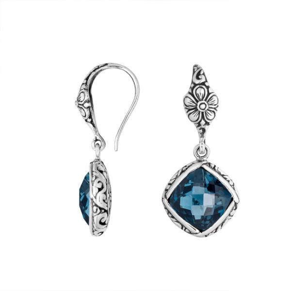 Sterling Silver Earring With London Blue Topaz