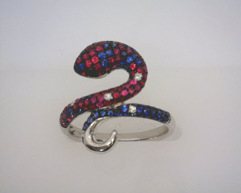 14K WHITE GOLD GEMSTONE RING