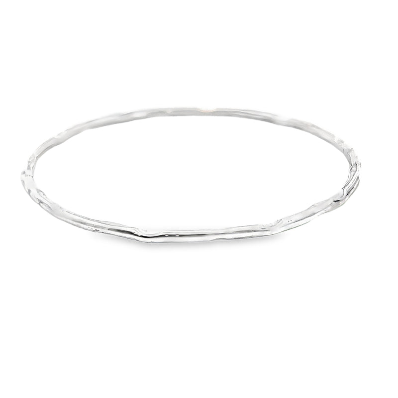 Sterling Silver Cutout Design Bangle Bracelet