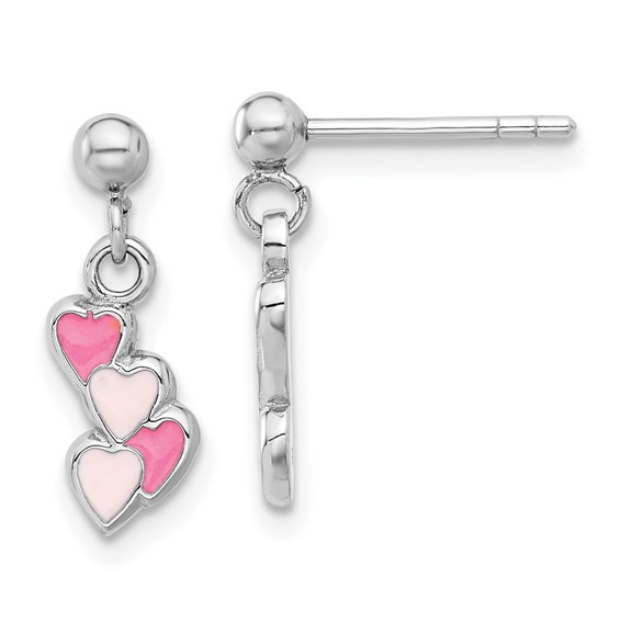 Silver Heart Dangle Earrings