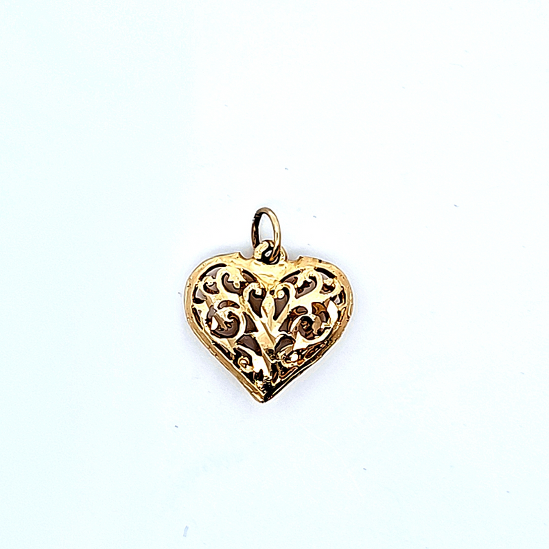 10K YG Heart Charm