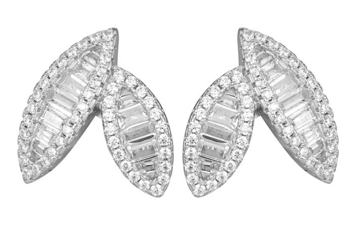 Gold CZ Stud Earrings