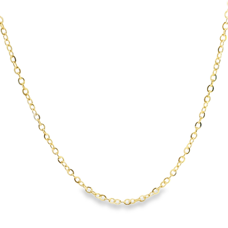 10K YG Diamond Cut Cable Chain 18