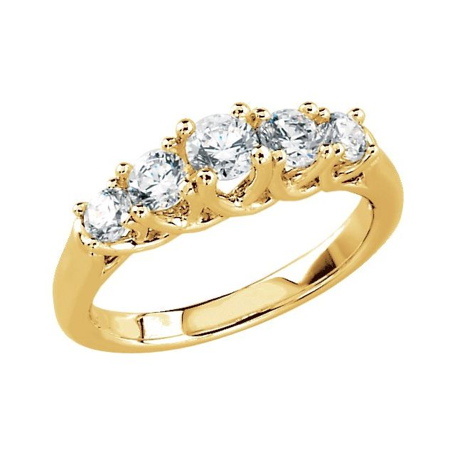 14k yellow gold 5 stone mounti