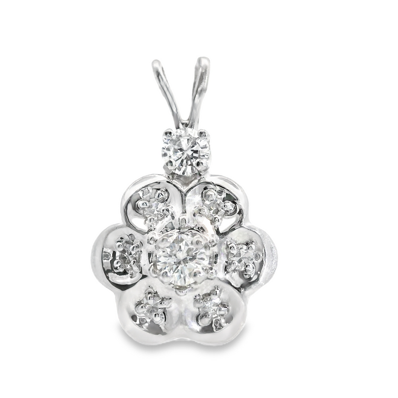 14K WG Flower Diamond Pendant