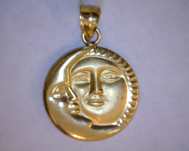 14K YG MOON/SUN PENDANT
