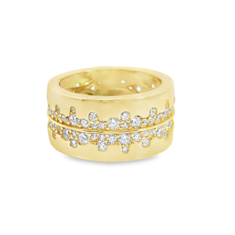 Wide Gold Plated CZ Band