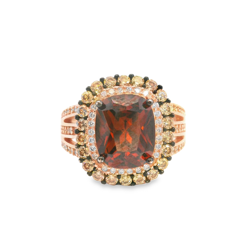 Rose Gold Plated Sterling Silver CZ Ring