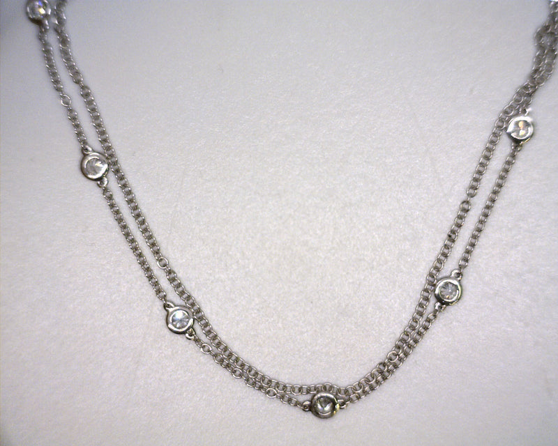 14K WG Double Strand Diamonds by the Yard Necklace