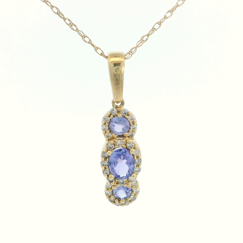 14K YG Tanzanite & Diamond Pendant