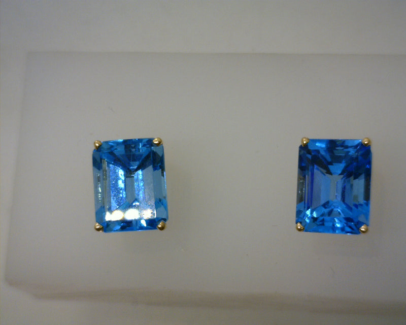 14K YG TOPAZ STUDS