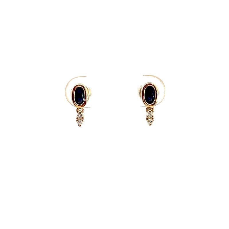 14K YG Sapphire & Diamond Earrings