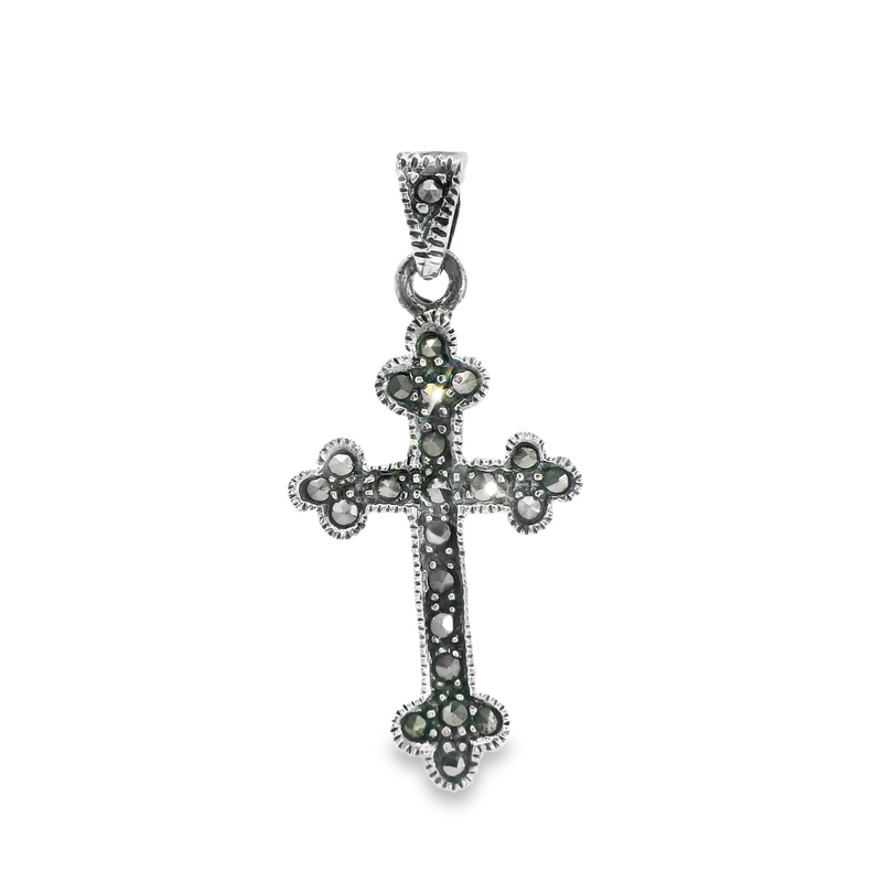 Sterling Sliver Marcasite Cross