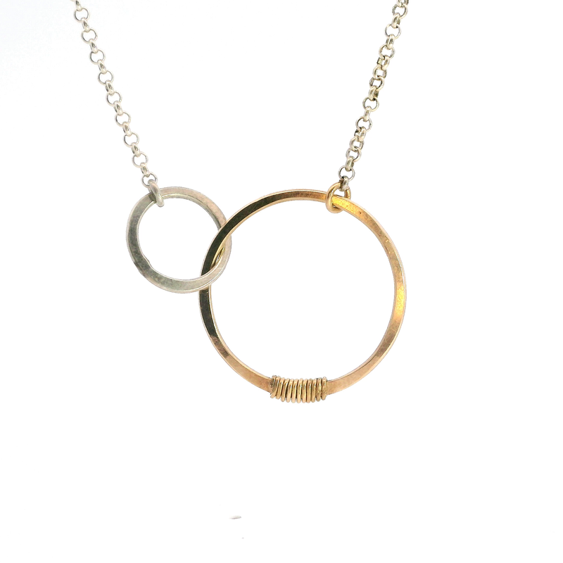 Sterling Silver Double Circle Necklace