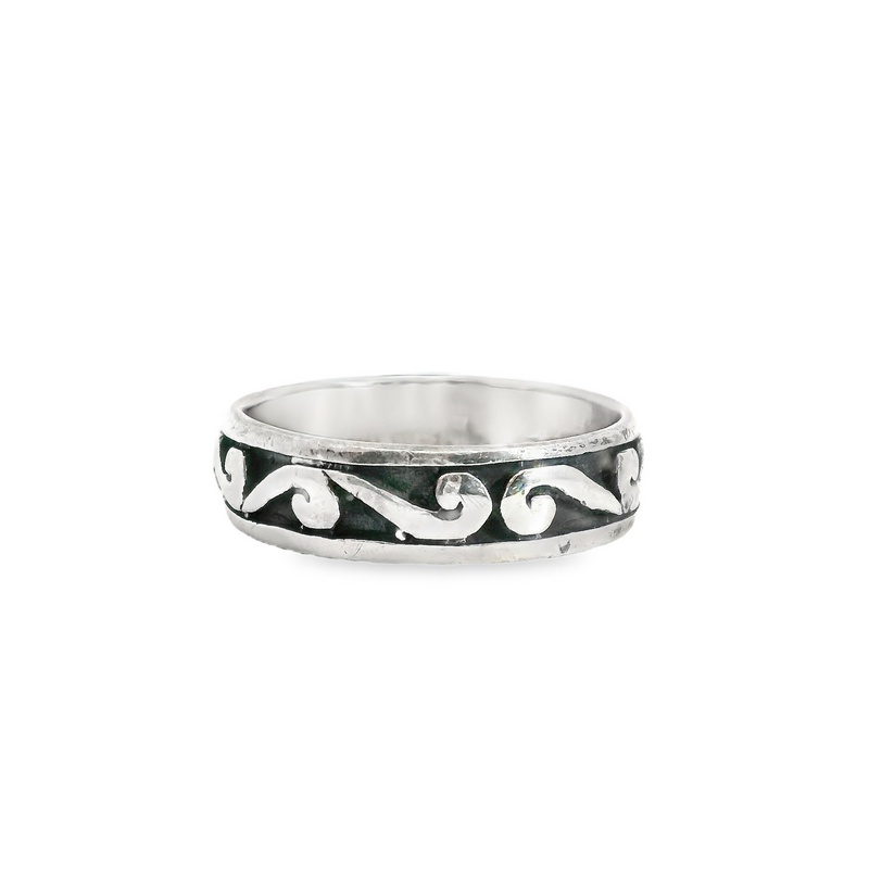 Sterling Silver Swirl Design Band