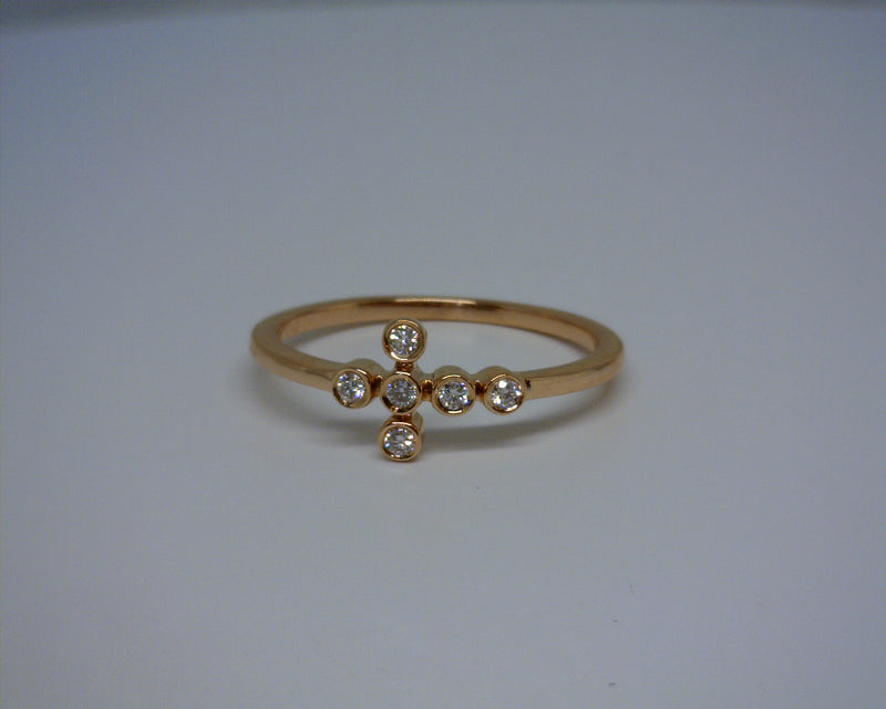 14K RG DIAMOND CROSS RING