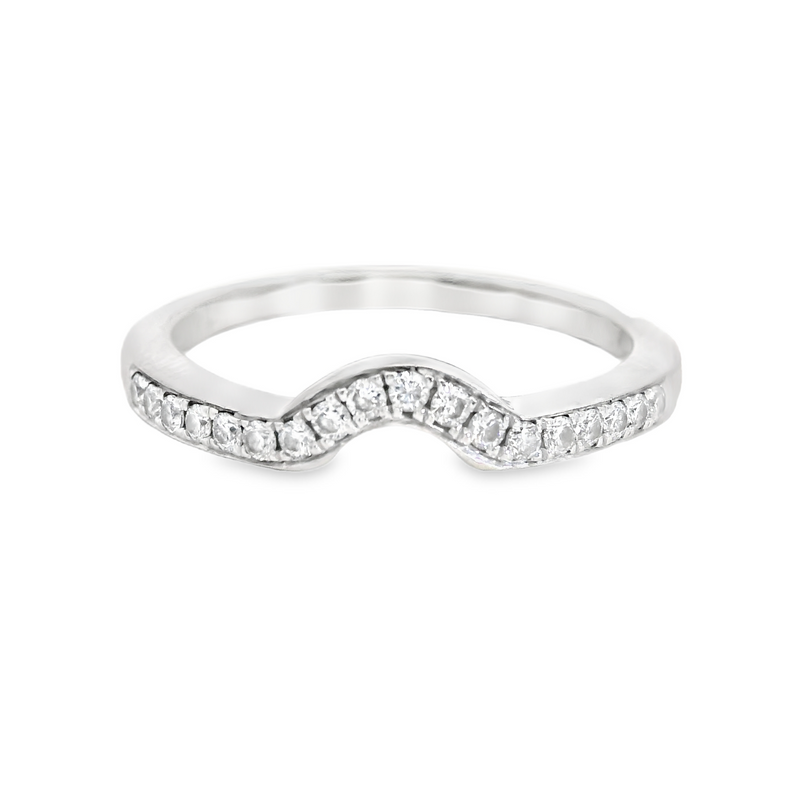 14K WG CURVED DIAMOND BAND