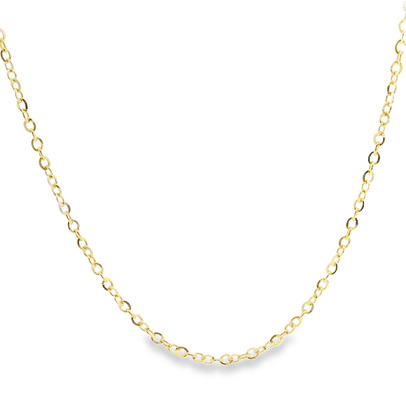 10K YG Diamond Cut Cable Chain 20