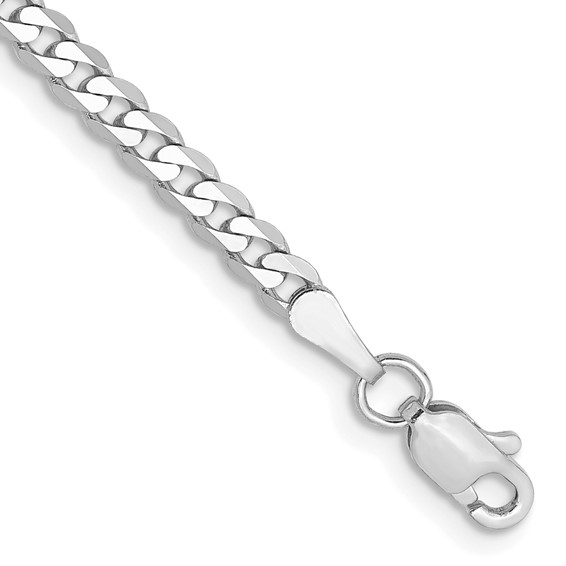 14K White Gold Curb Bracelet