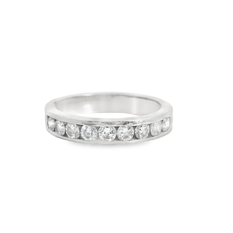 Platinum & Diamond Channel Set Band