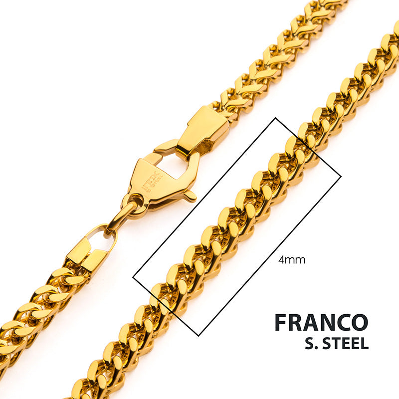 4mm 18Kt Gold IP Franco Chain