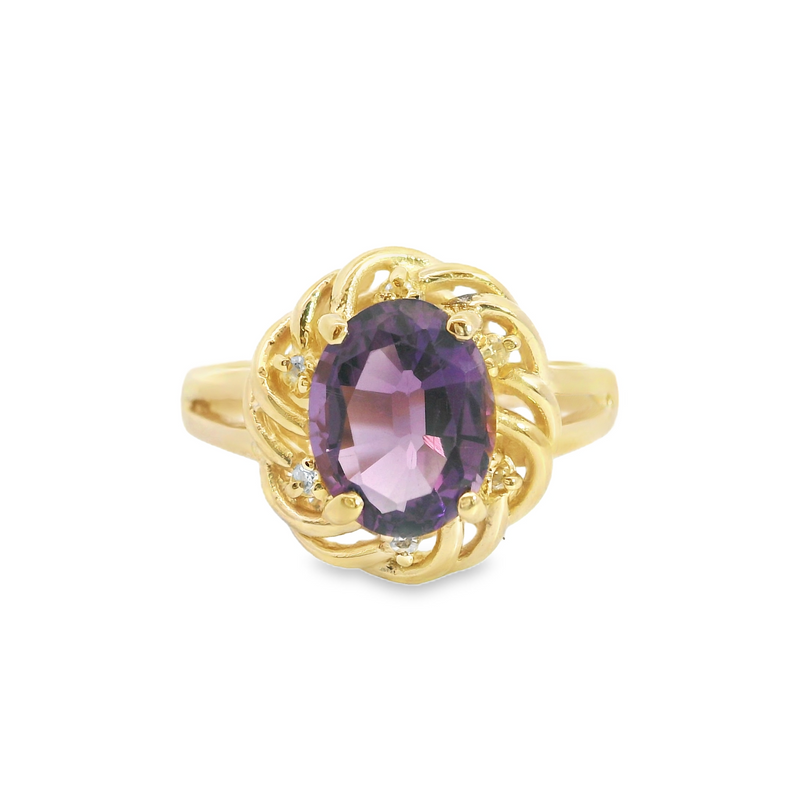 14K YG Amethyst Ring