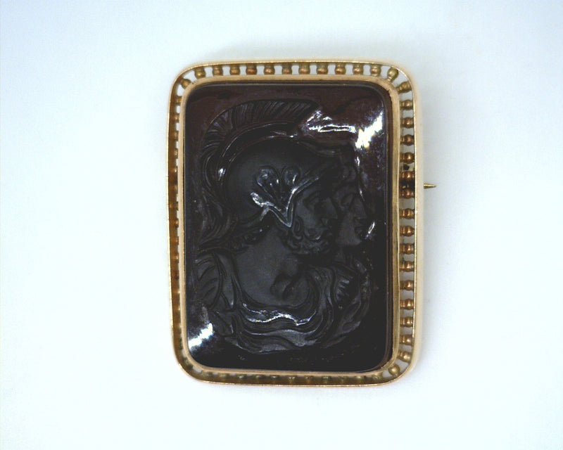 14K YG CAMELIAN CAMEO