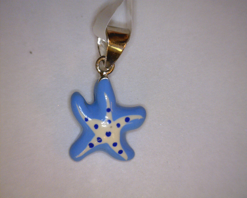 14K WG ENAMELED STARFISH