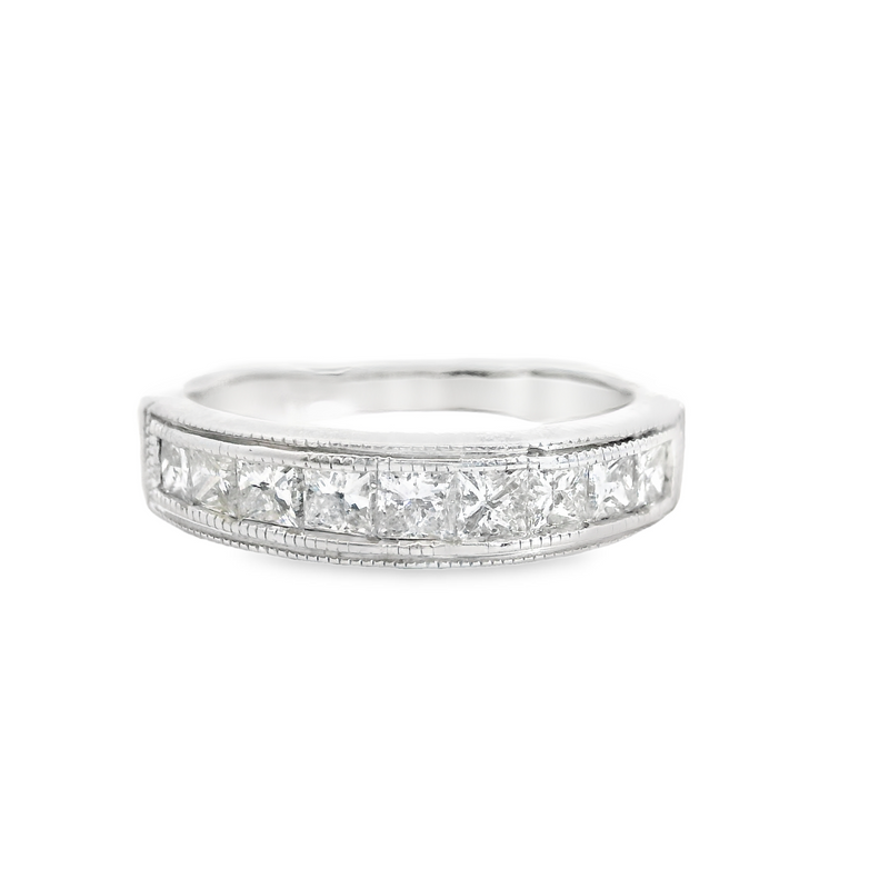 14K WG Channel Set Princess Cut Diamond Band